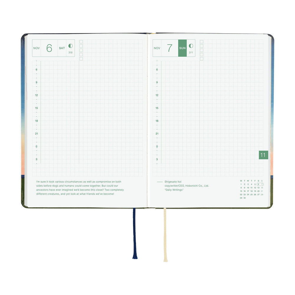 Hobonichi - Agenda HON 2027 A6 en inglés | Hiroko Kubota: String Telephone Until the Moon is Full · detalle 6