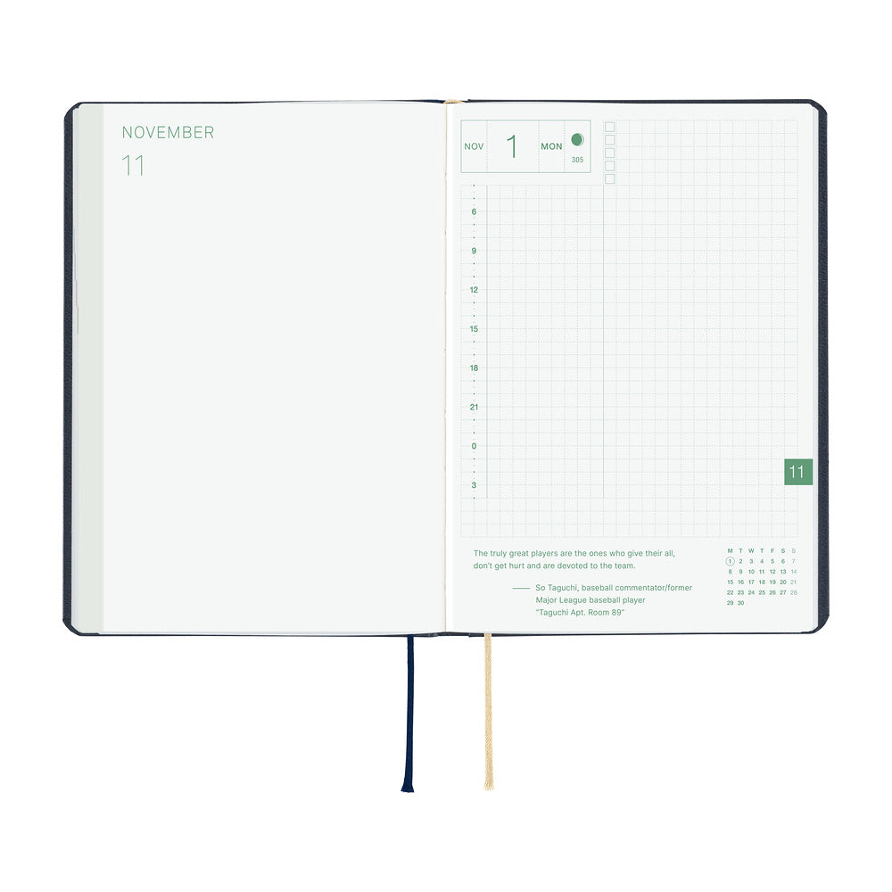 Hobonichi - Agenda HON 2027 A6 en inglés | Slash (Navy) · detalle 5