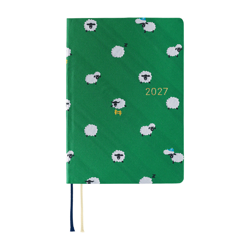 Hobonichi - Agenda HON 2027 A6 en inglés | Bow & Tie: Sheep Sheep Sheep