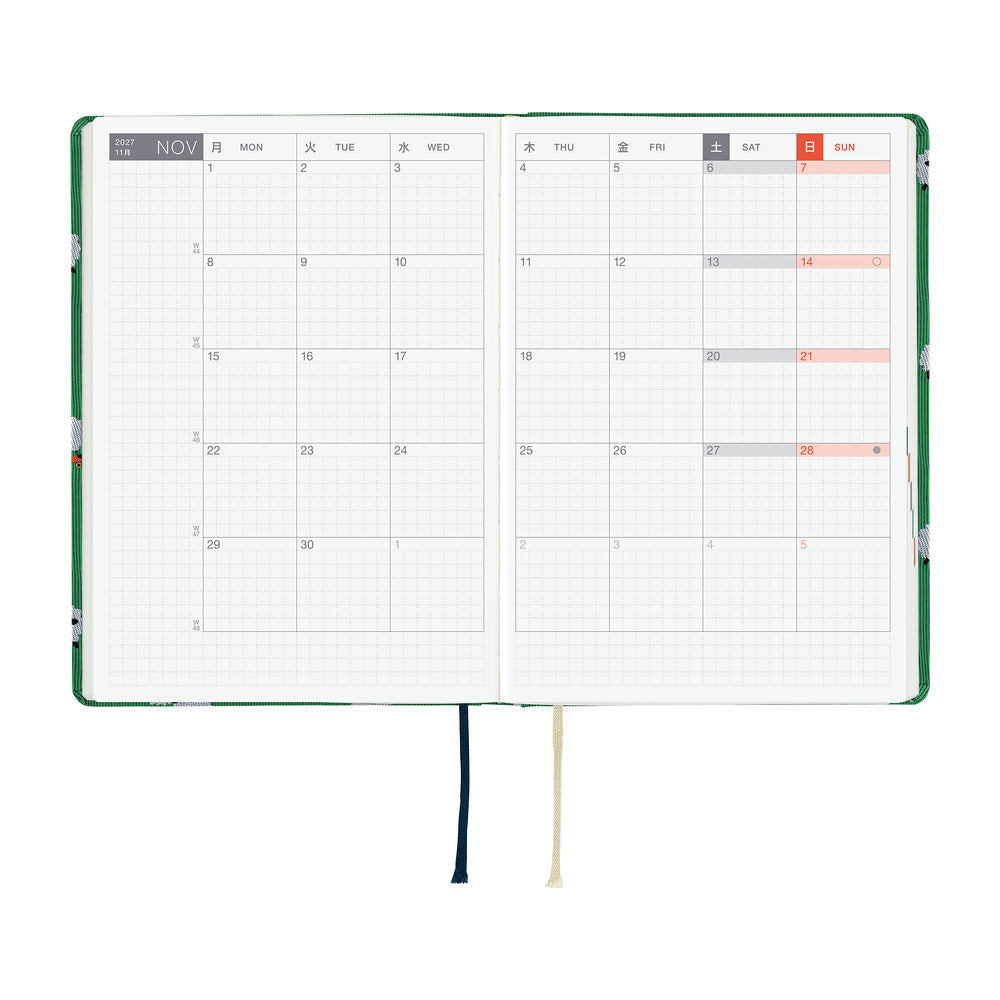 Hobonichi - Agenda HON 2027 A6 en inglés | Bow & Tie: Sheep Sheep Sheep · detalle 4