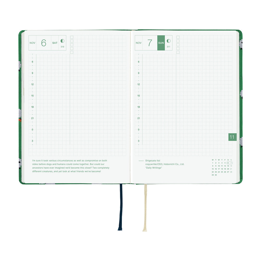 Hobonichi - Agenda HON 2027 A6 en inglés | Bow & Tie: Sheep Sheep Sheep · detalle 6