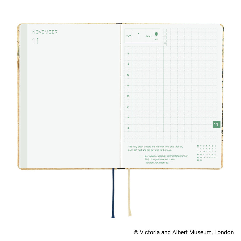 Hobonichi - Agenda HON 2027 A6 en inglés | V&A Series: Vine · detalle 5