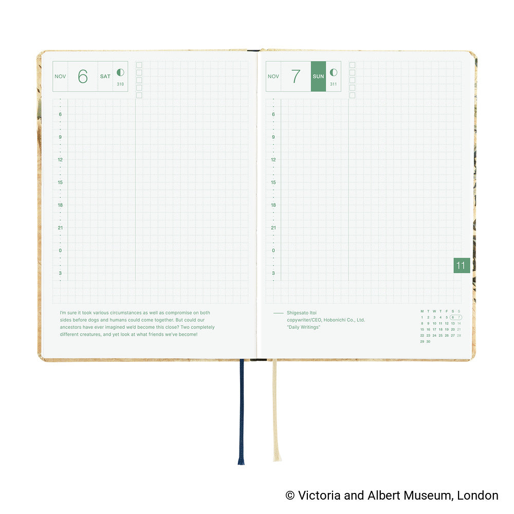 Hobonichi - Agenda HON 2027 A6 en inglés | V&A Series: Vine · detalle 6