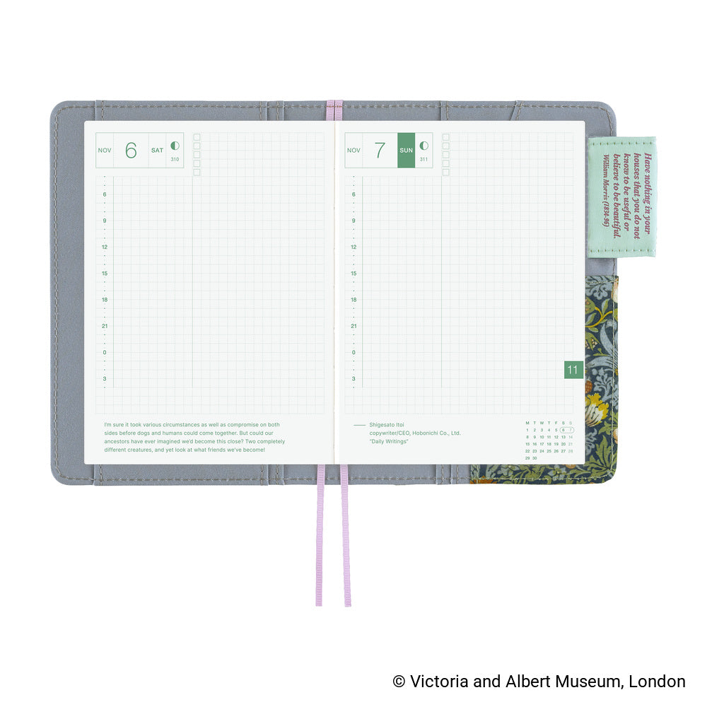 Hobonichi - Funda A6 Original | V&A Series: Strawberry Thief · detalle 8