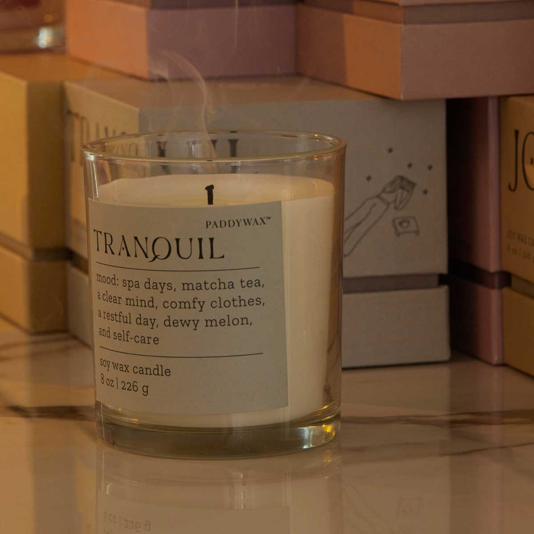 Paddywax -  Scented candle Mood Collection 8oz | Lush Palms "Tranquil"