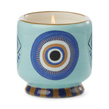 Paddywax -  A Dopo 8 oz Handpainted Candle "Eye" Ceramic - Incense & Smoke