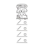 Midori - Paintable Stamp Pre-inked Half Size - To do List - Sello de Lista de tareas Perro