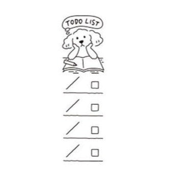 Midori - Paintable Stamp Pre-inked To do List Dog