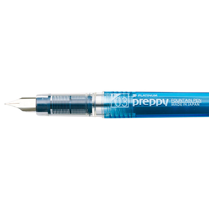 Platinum Pen - Pluma estilográfica Preppy Blue Black Plumín fino  0.3mm