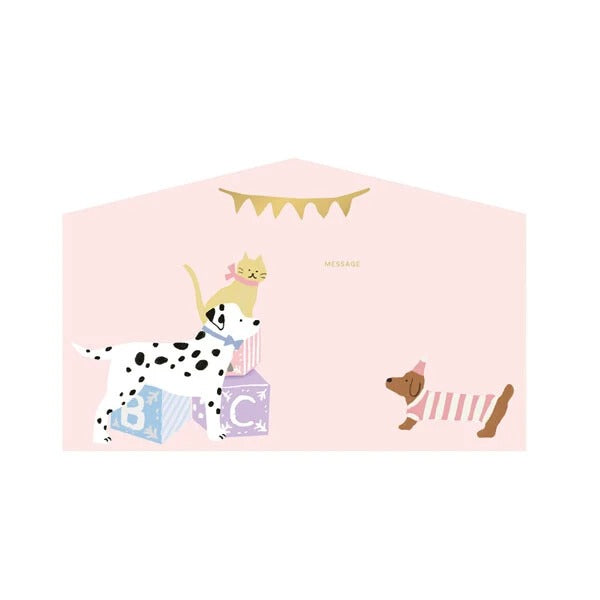 Greeting Life Inc - Pop Up Card Welcome New Baby | Cats & Dogs