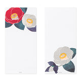 Midori - Bloc de papel para cartas Edición Limitada Invierno | 579 Silk-Printing Red and White Camellia