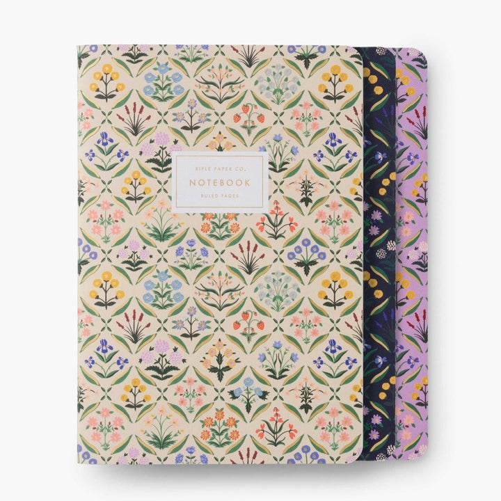 Rifle Paper Co. - Stitched Notebooks Set de 3 Cuadernos | Hojas con Líneas | Estee