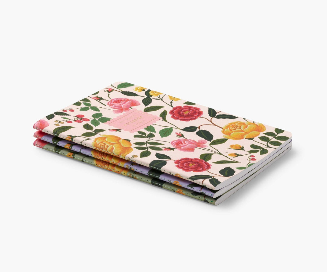Rifle Paper Co. - Stitched Notebooks Set of 3 Notebooks | Lined | Roses