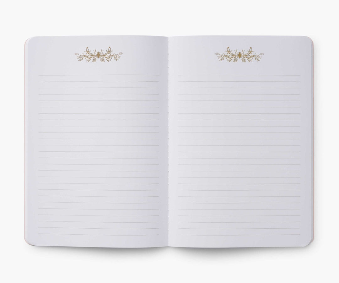 Rifle Paper Co. - Stitched Notebooks Set de 3 Cuadernos | Hojas con Líneas | Roses