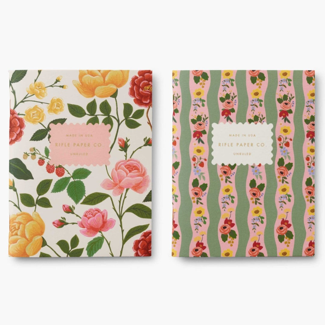 Rifle Paper Co. - Pocket Notebook Set de 2 Cuadernos A6 | Hojas Lisas | Roses