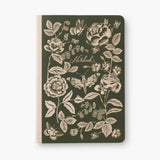 Rifle Paper Co. - Stitched Notebooks Set de 3 Cuadernos | Hojas con Líneas | English Rose