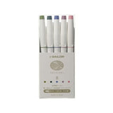 Sailor - Shikiori Calligraphy Brush Pen Set de 5 | Doble punta: Pincel y Fina | Set Primavera