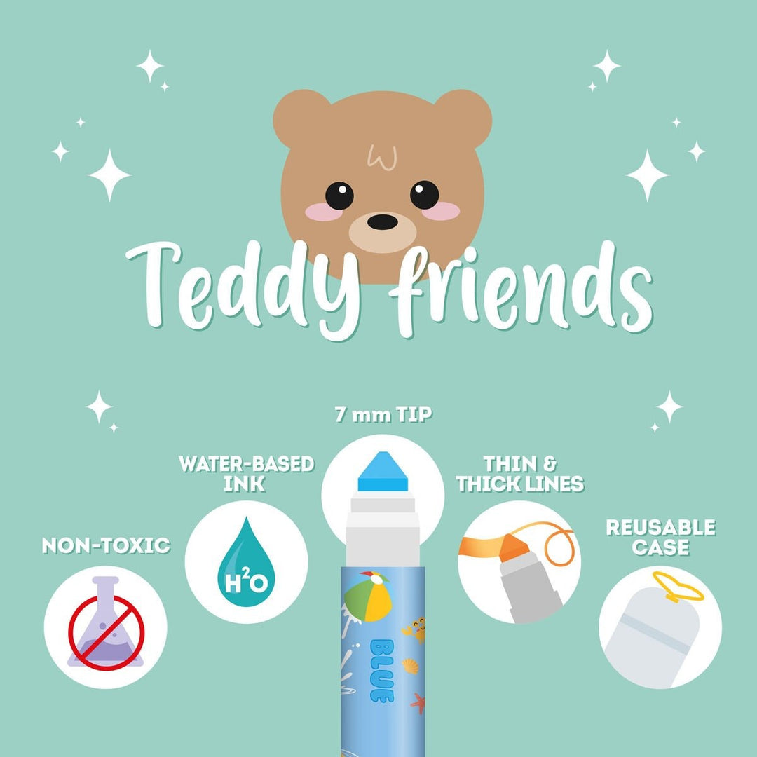Legami - Set de 12 Rotuladores - Teddy Friends