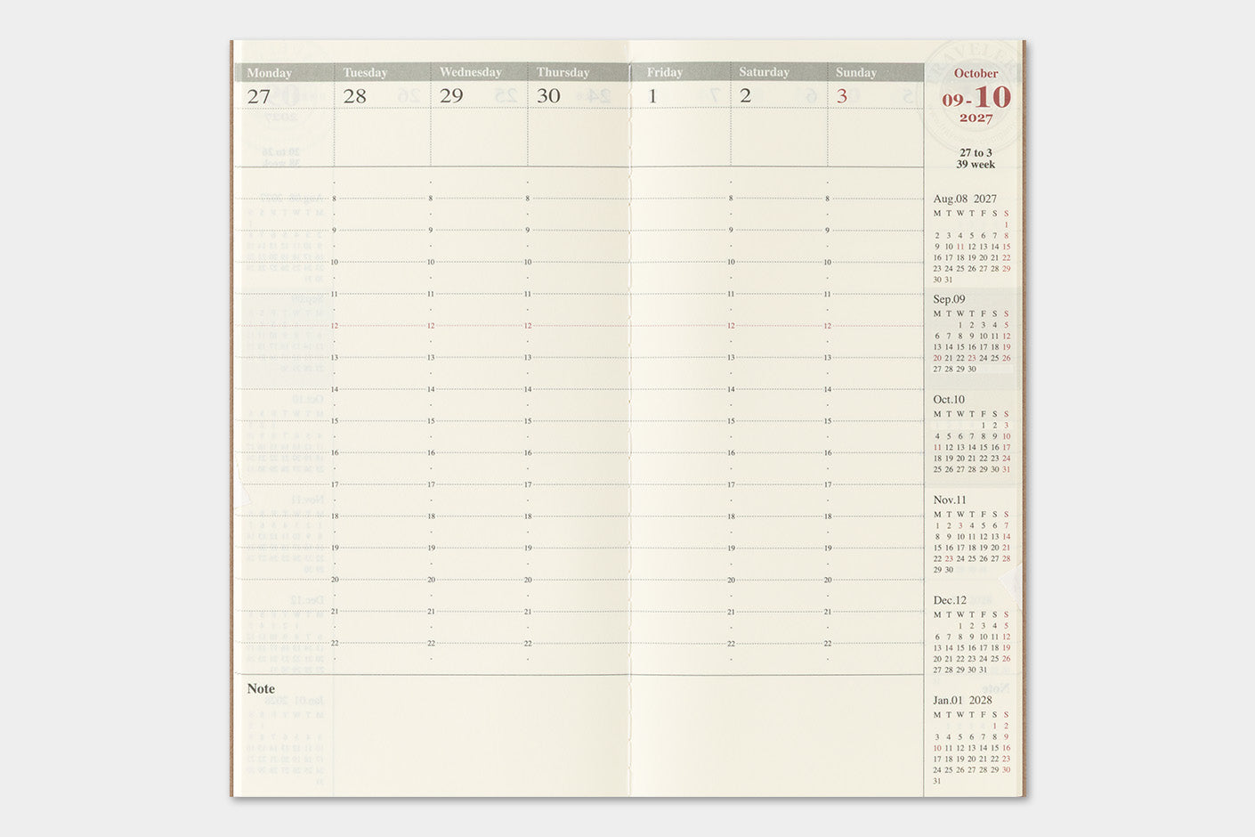 Agenda semanal vertical 2027 | Regular | Weekly Vertical — imagen 11