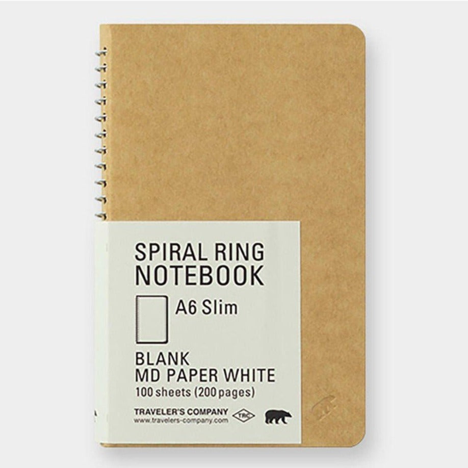 Traveler's Company - Spiral Ring Notebook | A6 Slim | Hojas lisas MD
