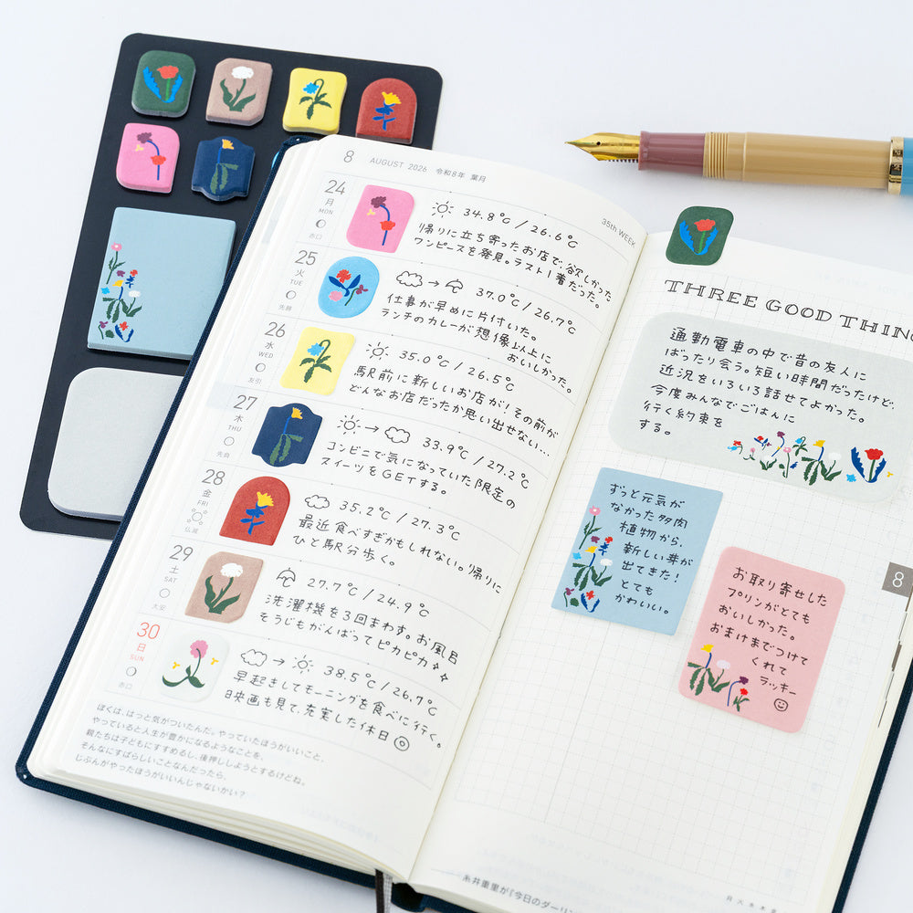 Hobonichi - Notas adhesivas | Yoshie Watanabe: Sticky Notes (Petit Bloom) · detalle 4