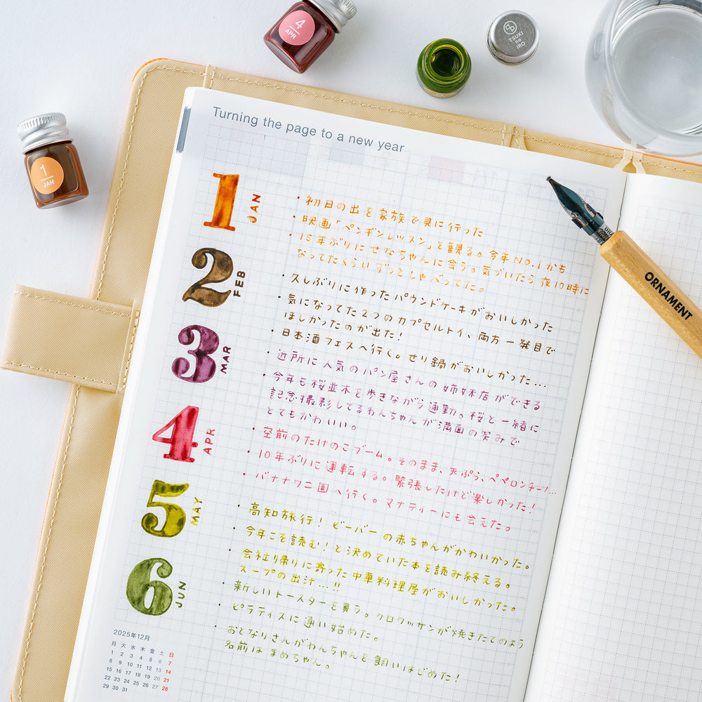 Hobonichi - Accesorio de escritura | Kakimori x TSUKI no IRO: Mini Ink Bottle Set (Jan-Jun) · detalle 9