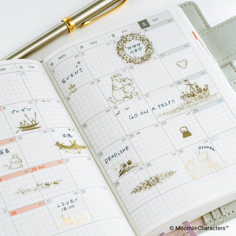 Hobonichi - Pegatinas | Moomin: Foil-Stamped Clear Stickers (Adventure Log) · detalle 4