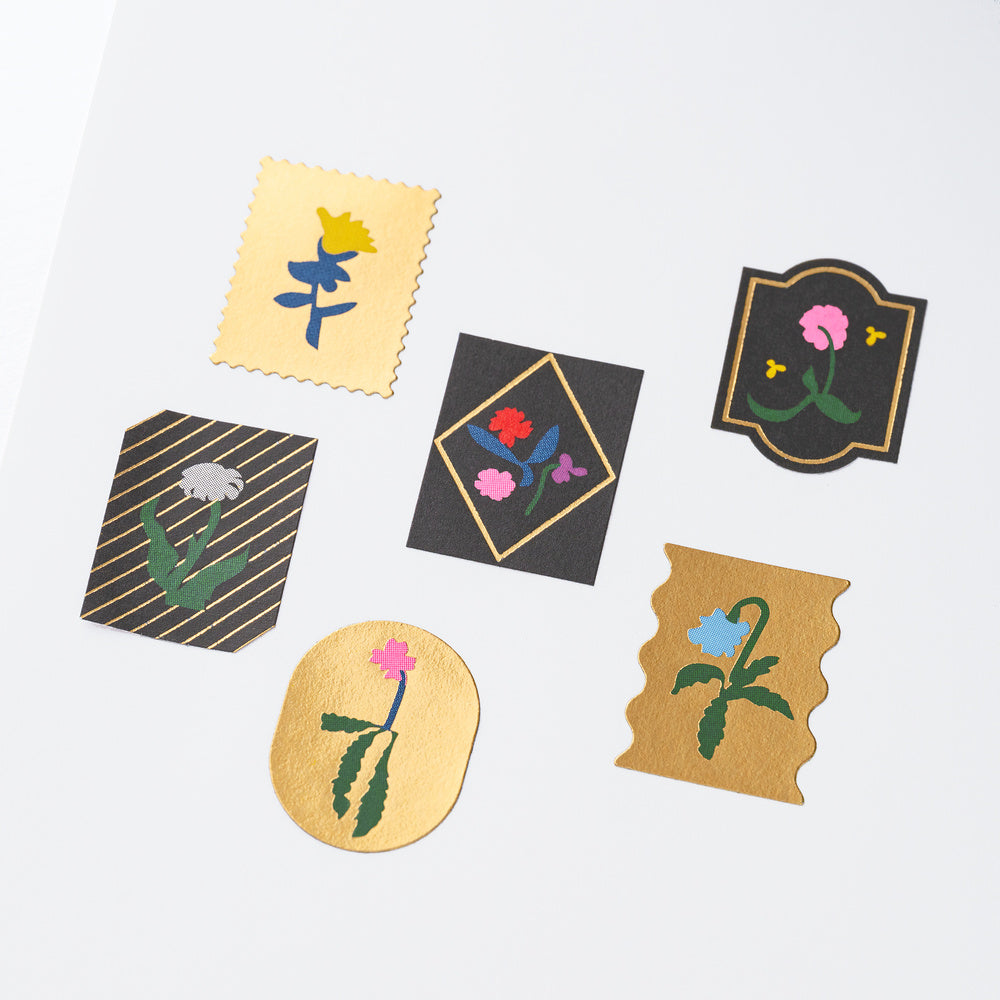 Hobonichi - Pegatinas | Yoshie Watanabe: Foil-Stamped Stickers (Petit Bloom) · detalle 3