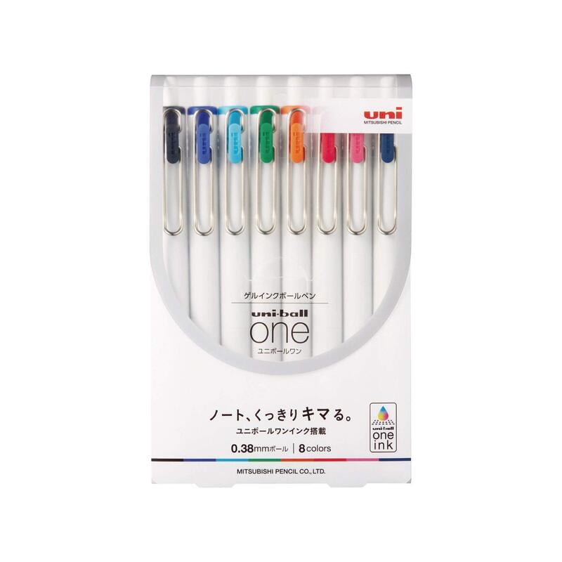 Uni-ball - Set de 8 Bolígrafos de Gel Uni-ball One 0.38 mm