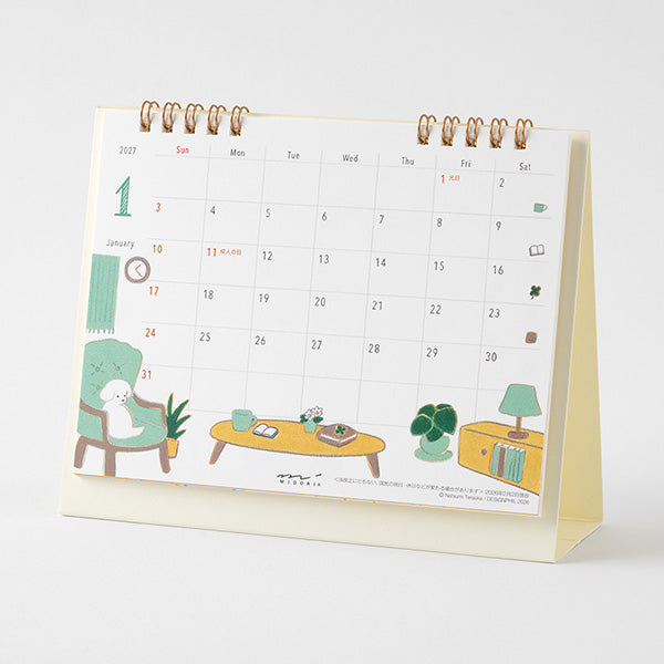 Midori - Calendario de sobremesa Ring M 2027 | Dog