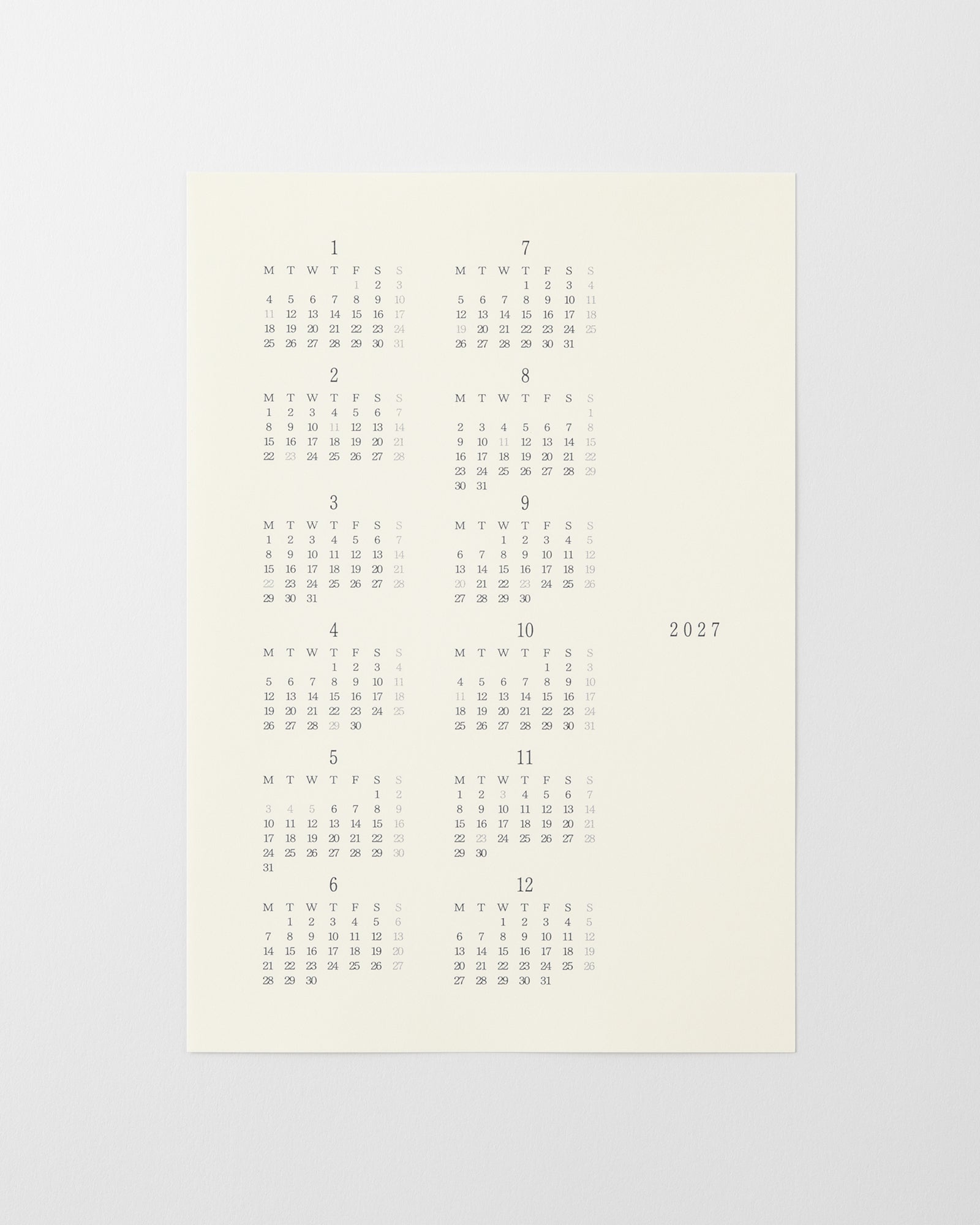 MD Product - Calendario adhesivo MD Diary Sticker 2027 | L