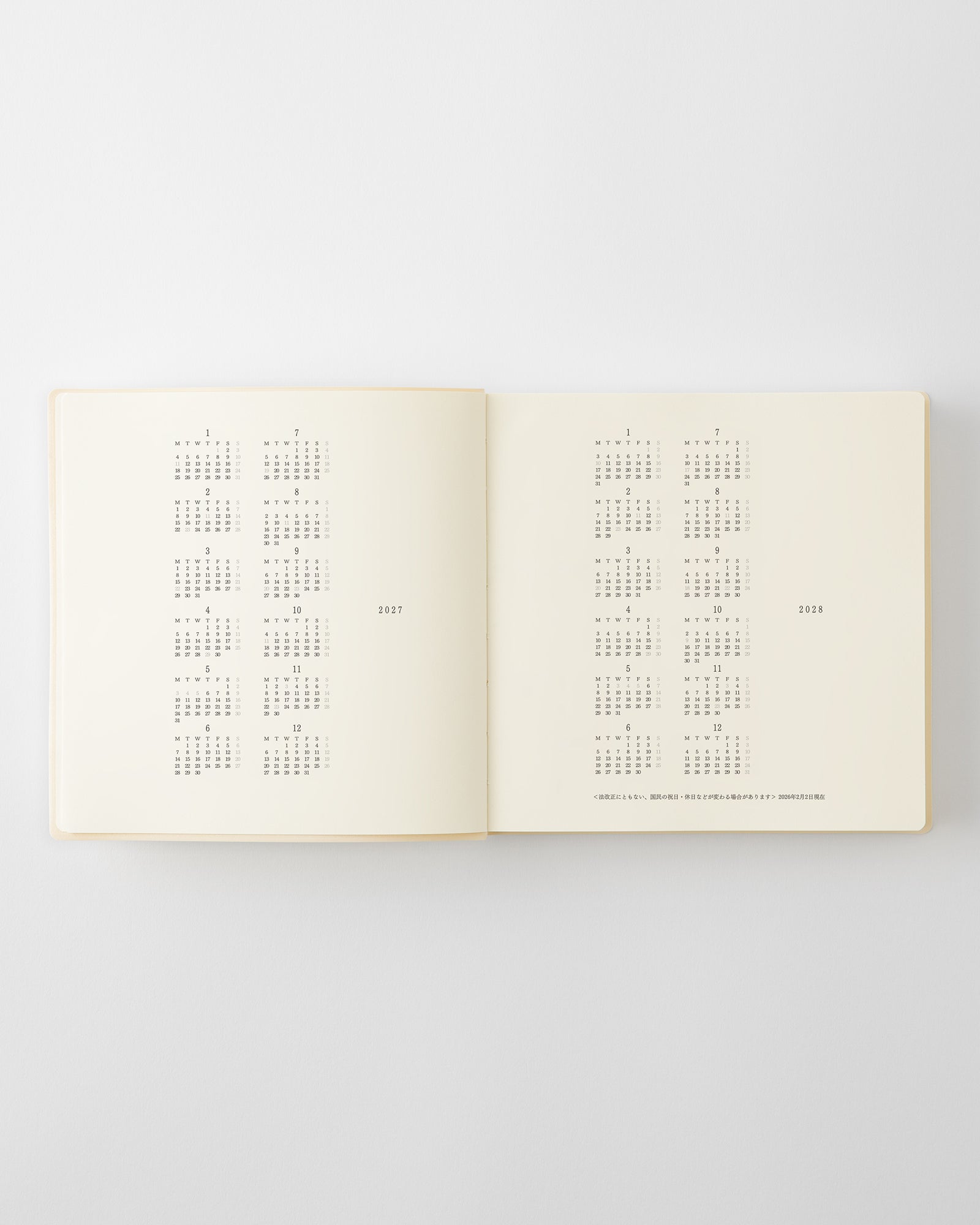 MD Product - Agenda MD Notebook Diary 1 Day 1 Page 2027 | A5 Square