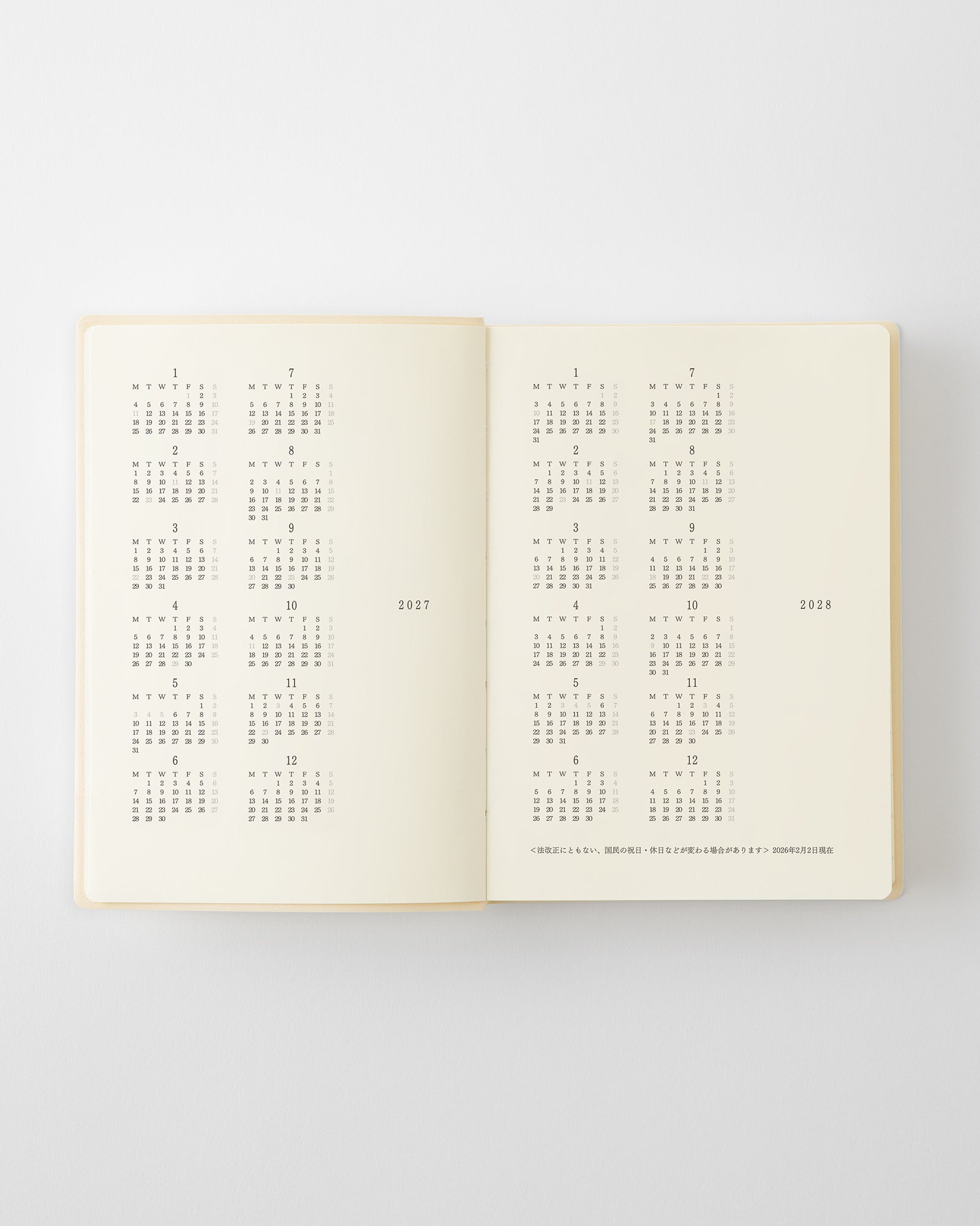 MD Product - Agenda MD Notebook Diary 1 Day 1 Page 2027 | A6