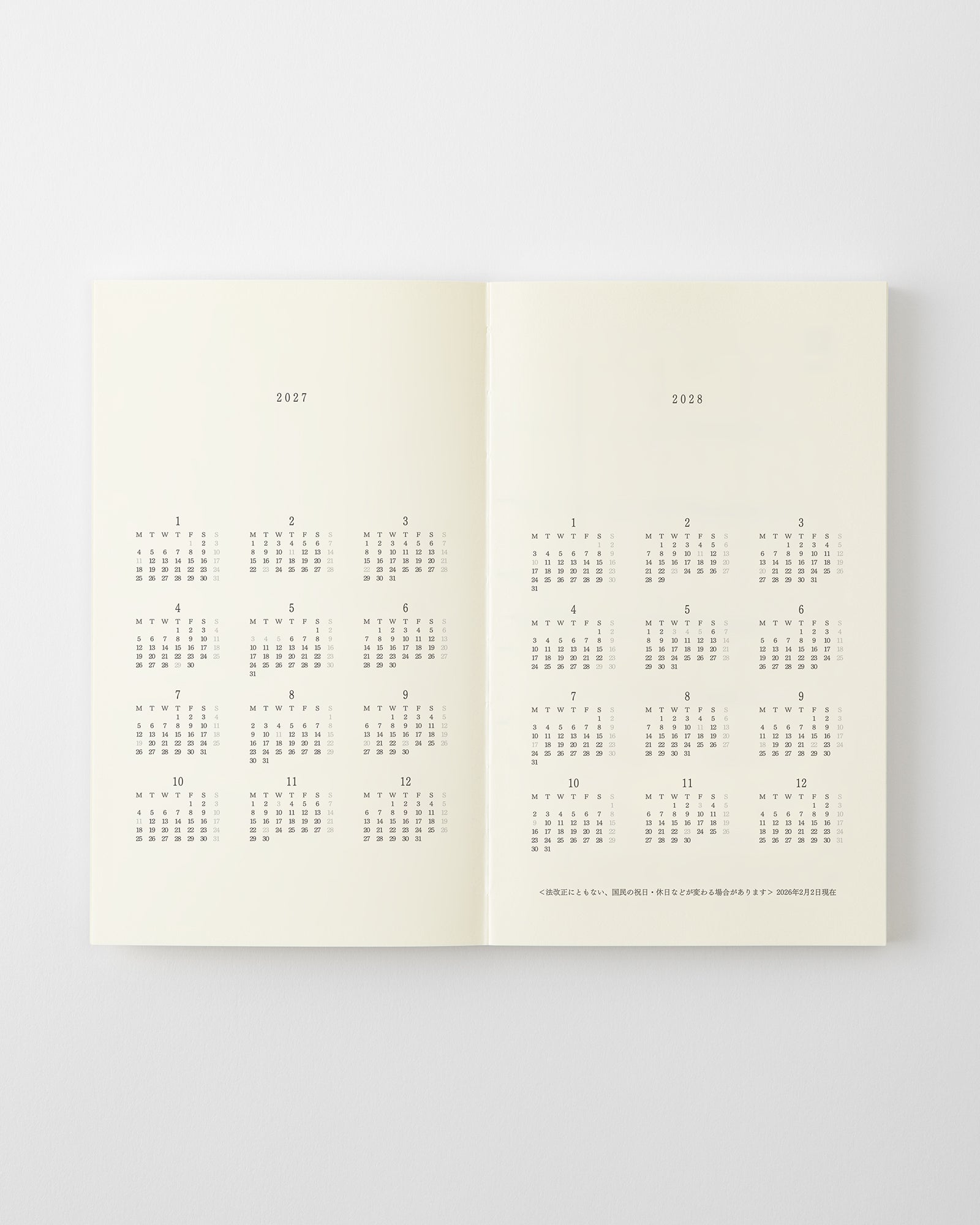 MD Product - Agenda mensual MD Notebook Diary 2027 | B6 Slim