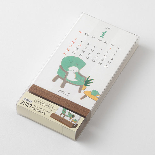 Midori - Calendario de sobremesa Stand Calendar 2027 | Dog