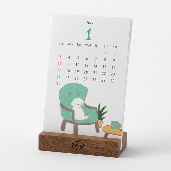 Midori - Calendario de sobremesa Stand Calendar 2027 | Dog