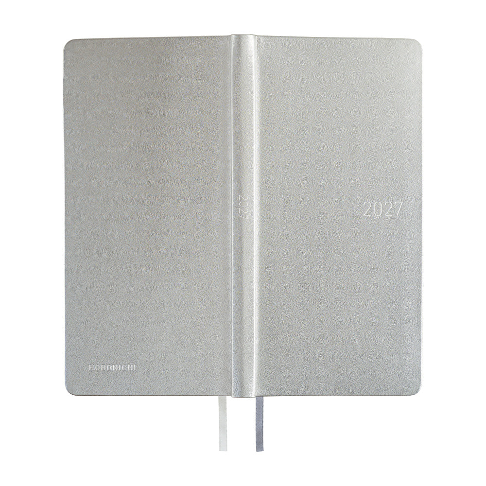 Hobonichi - Agenda Weeks 2027 en inglés | Leather: Noble Silver · detalle 3