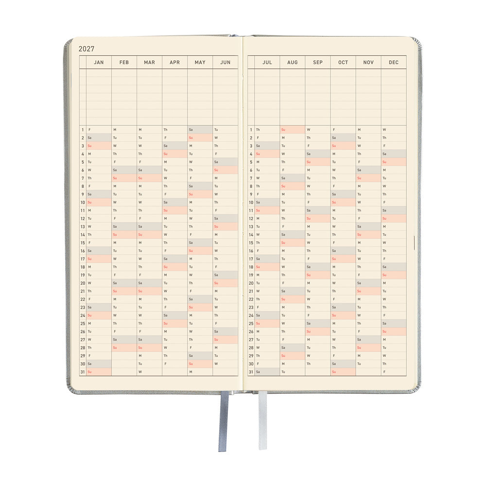 Hobonichi - Agenda Weeks 2027 en inglés | Leather: Noble Silver · detalle 6