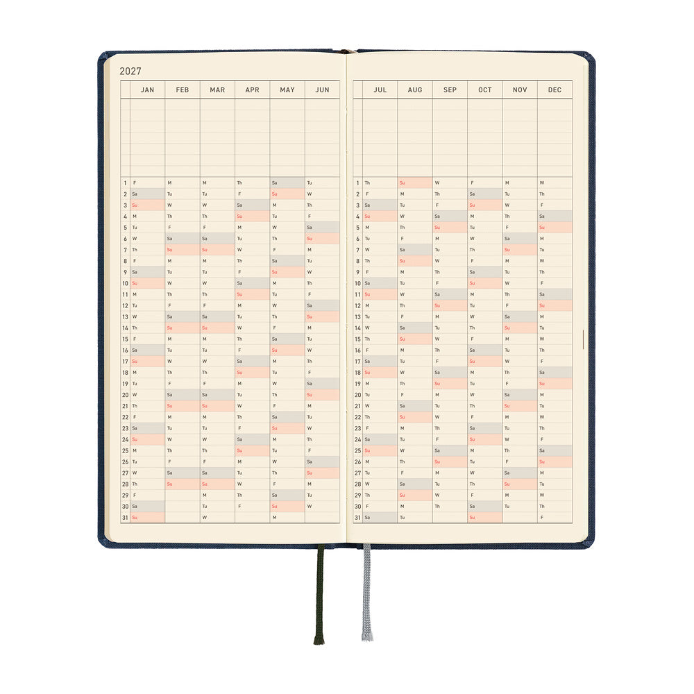 Hobonichi - Agenda Weeks 2027 en inglés | Colors: Midnight Blue · detalle 6
