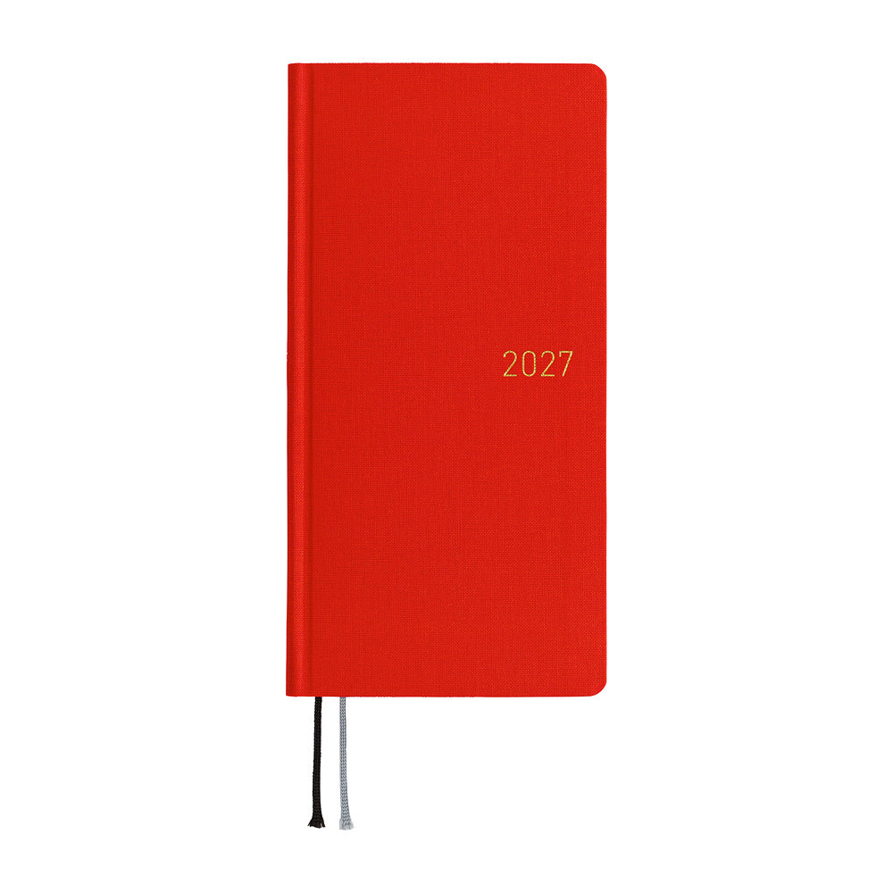 Hobonichi - Agenda Weeks 2027 en inglés | Colors: Poppy Red