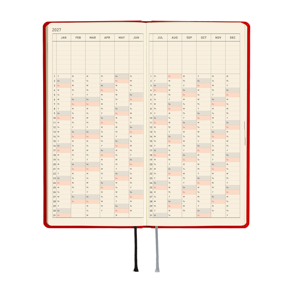Hobonichi - Agenda Weeks 2027 en inglés | Colors: Poppy Red · detalle 6