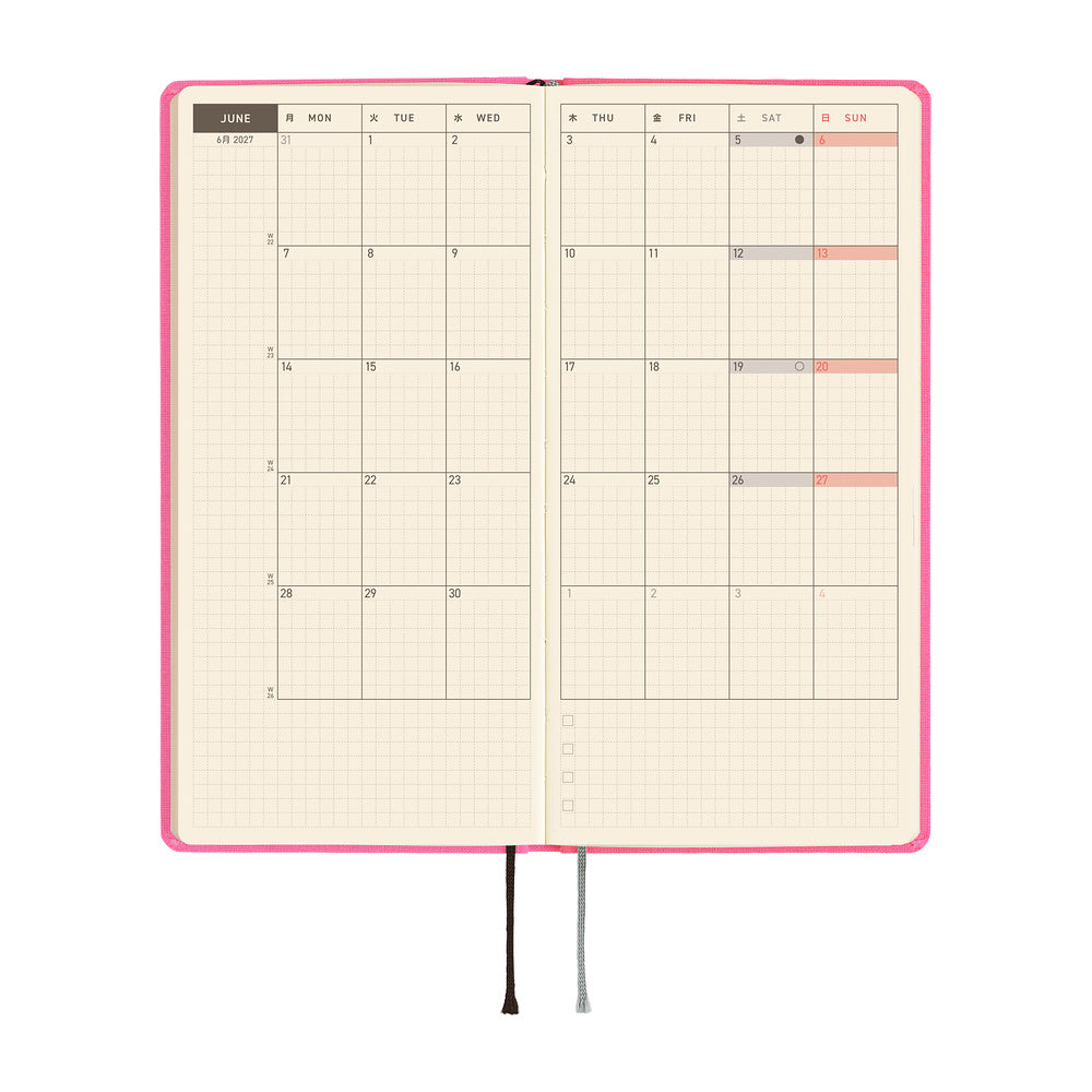Hobonichi - Agenda Weeks 2027 en inglés | Colors: Pink Sapphire · detalle 4