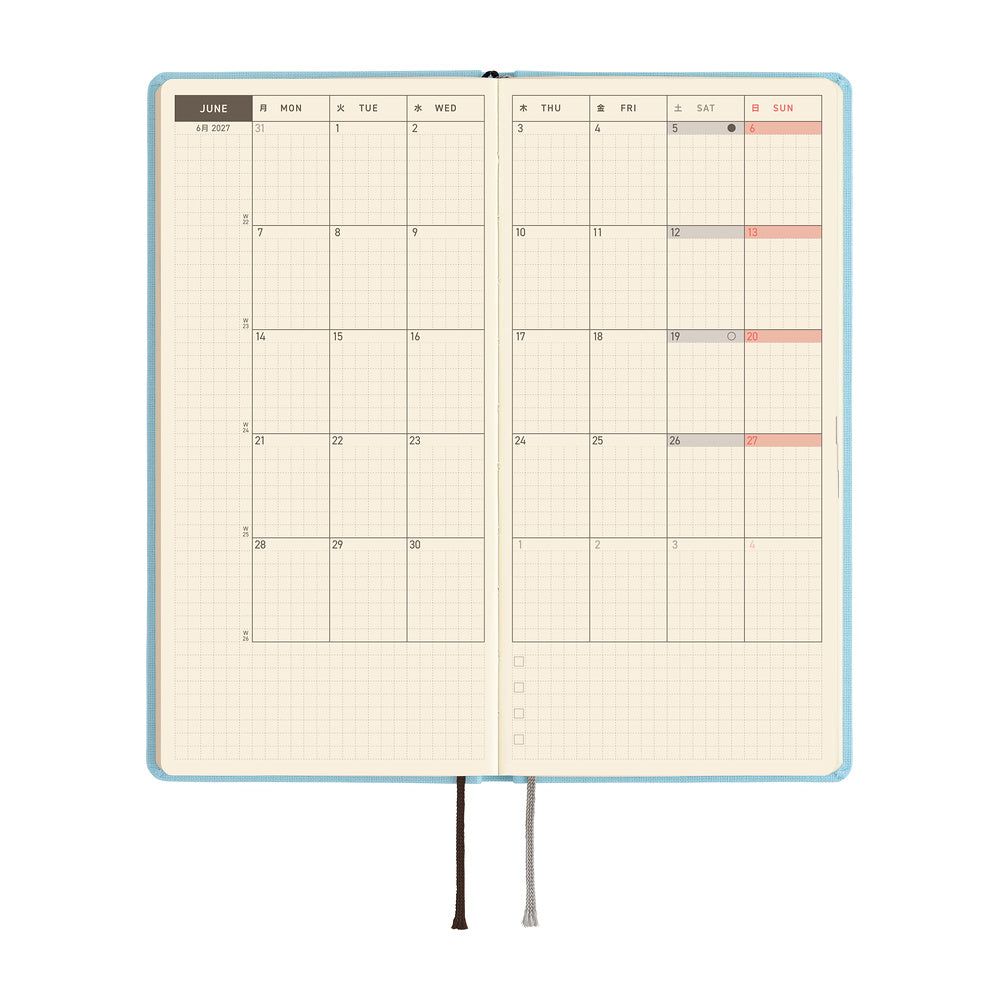 Hobonichi - Agenda Weeks 2027 en inglés | Colors: Sea Glass · detalle 4