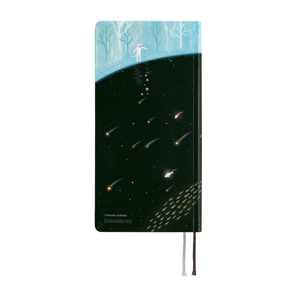 Hobonichi - Agenda Weeks 2027 en inglés | Hiroko Kubota: Meteor Shower in the Light Blue Forest · detalle 2