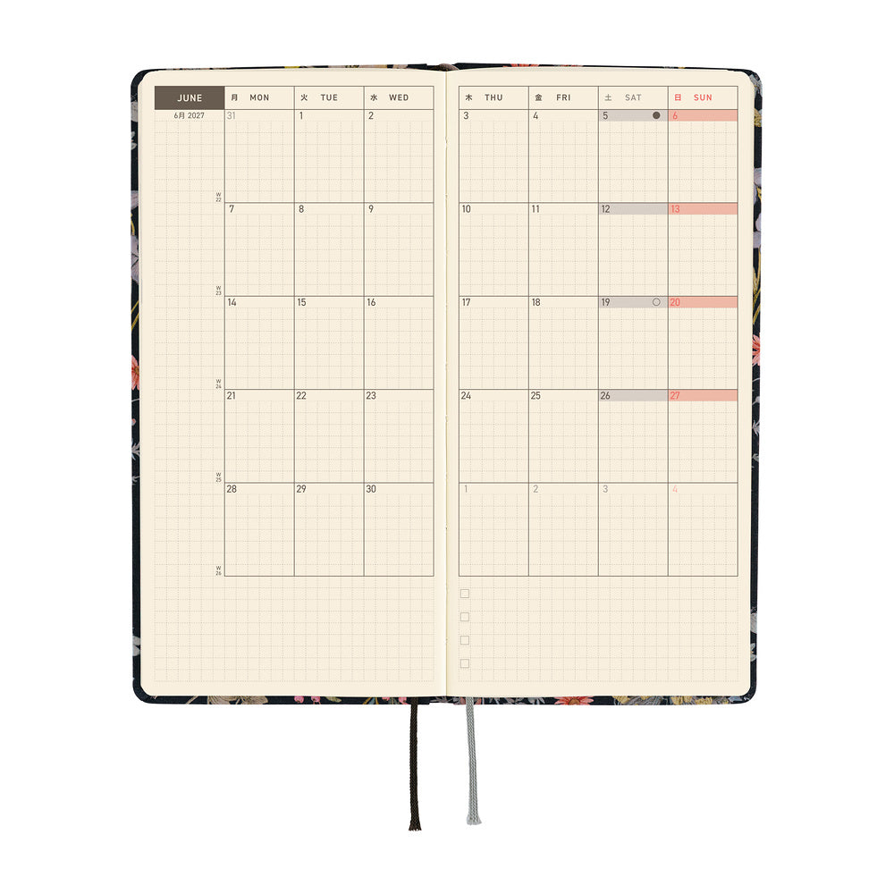 Hobonichi - Agenda Weeks 2027 en inglés | Liberty Fabrics: Floral Remedy · detalle 4