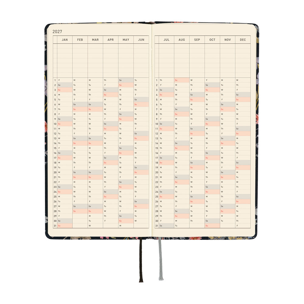 Hobonichi - Agenda Weeks 2027 en inglés | Liberty Fabrics: Floral Remedy · detalle 6
