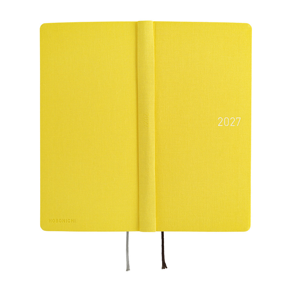 Hobonichi - Agenda Weeks Mega 2027 en inglés | Colors: Canaria Yellow · detalle 3