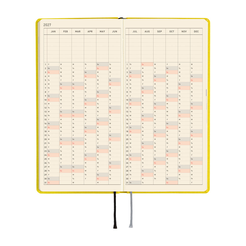 Hobonichi - Agenda Weeks Mega 2027 en inglés | Colors: Canaria Yellow · detalle 6