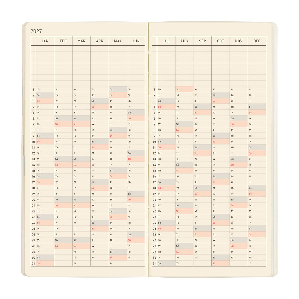 Hobonichi - Agenda Weeks Mega 2027 en inglés | Sneaker: Mandarin Orange · detalle 6