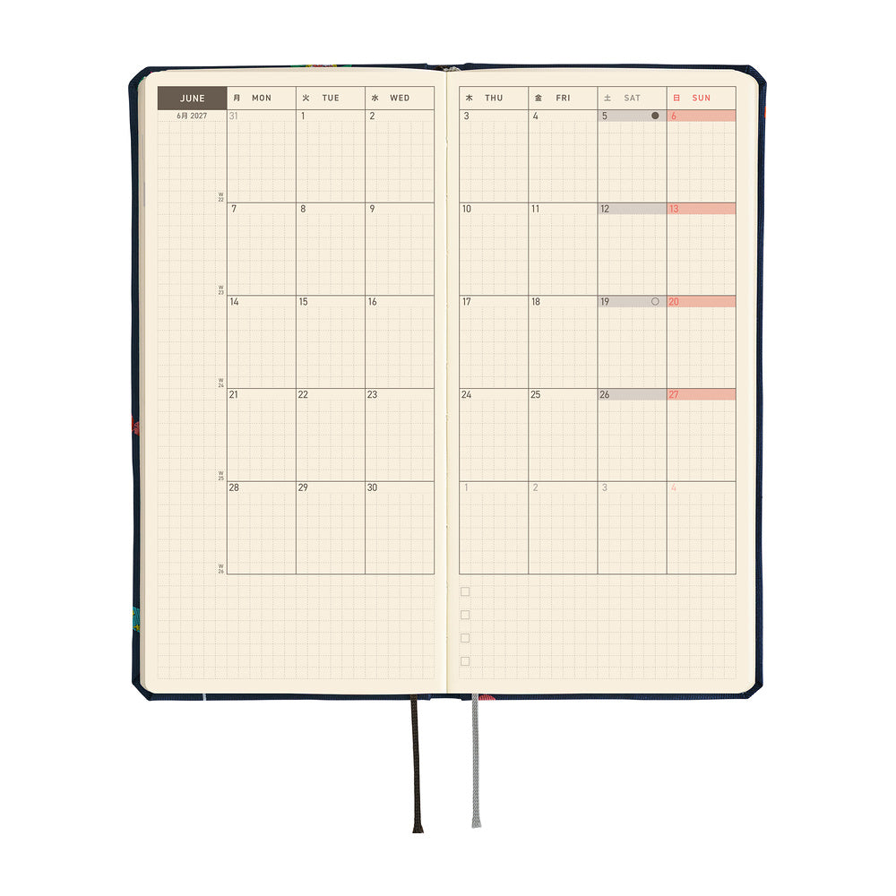 Hobonichi - Agenda Weeks Mega 2027 en inglés | Bow & Tie: Candy Dream · detalle 4